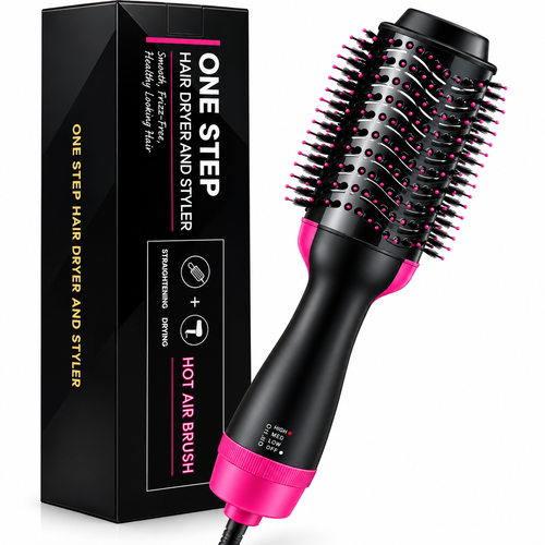 💖 Cepillo Secador 3 en 1 – Seca, Alisa y Dale Volumen a tu Cabello